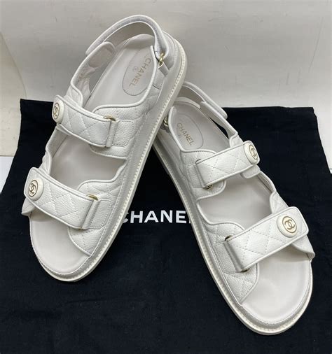 chanel white sandals 2023